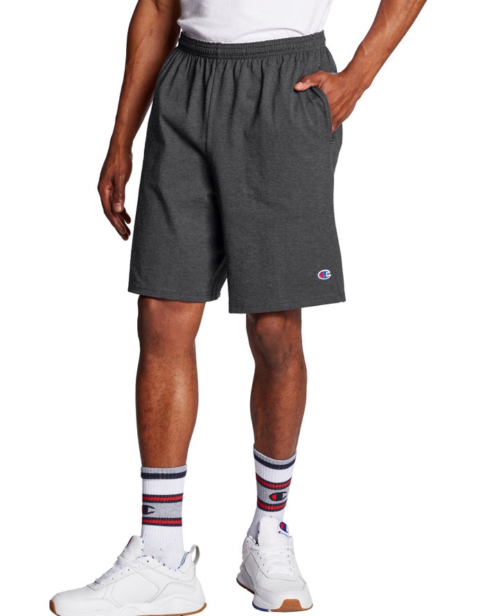 Champion Mens Shorts NZ - Classic Cotton Jersey Dark Grey ( 7426-EMNHQ )